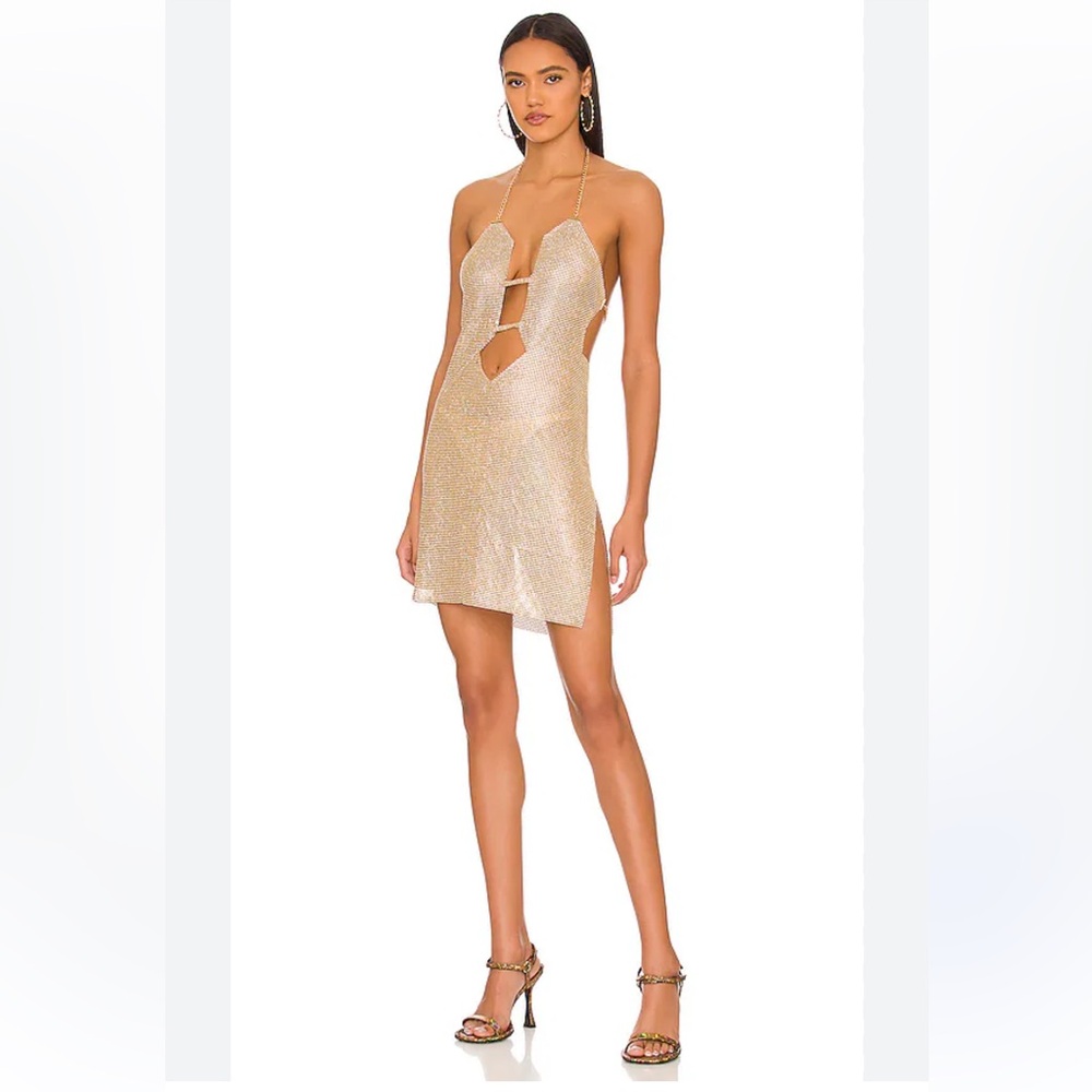 8 Other Reasons Jaguar Mini Dress in Gold